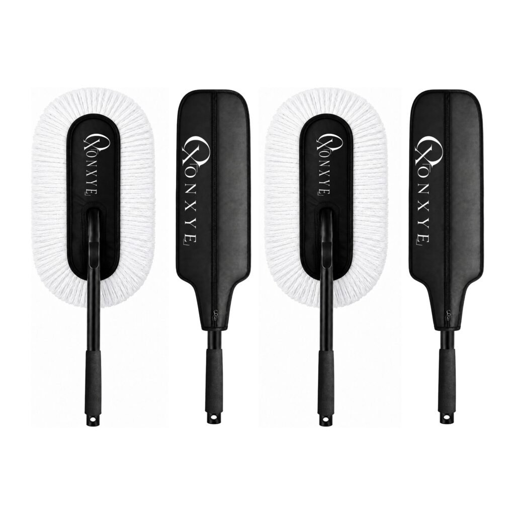 ONXYE Long Duster Wax Coated Black - 2 Pack Double Handle Microfiber